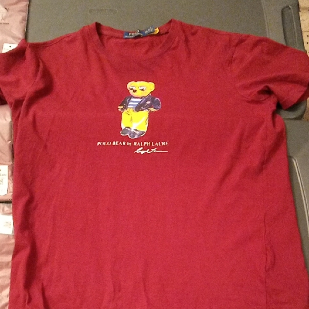 Polo by Ralph Lauren Maroon Bear Graphic Tee